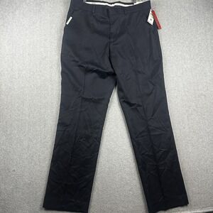 Perry Ellis Pants Mens 34x32 Modern Fit Dress Slacks Polyester Navy Blue New $85